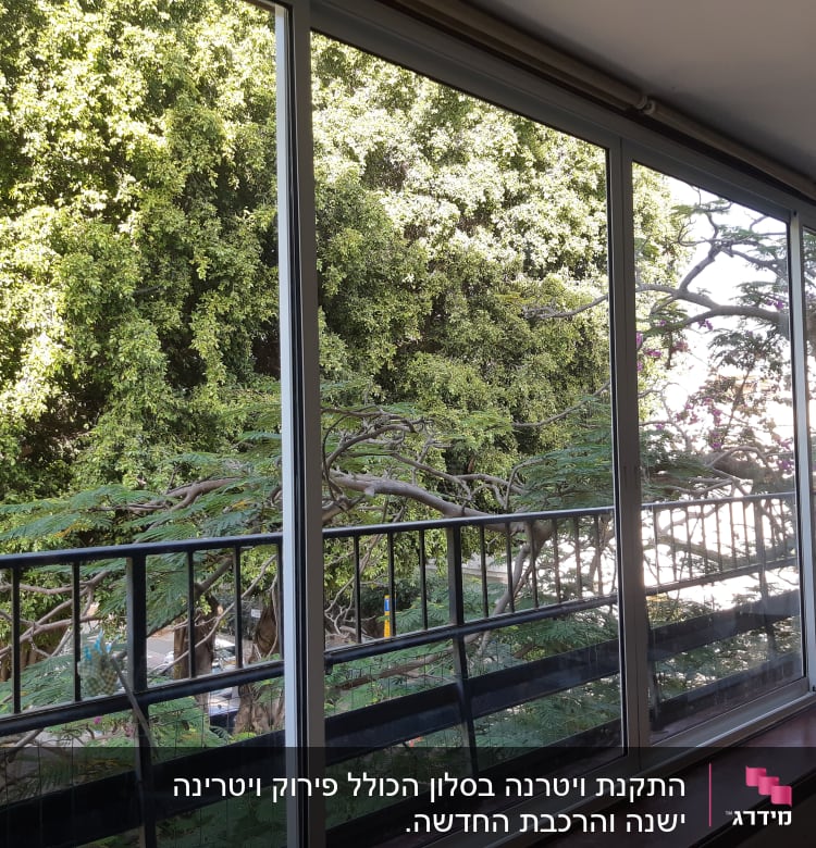 חלונות אלומיניום גדולים עם מסגרת לבנה